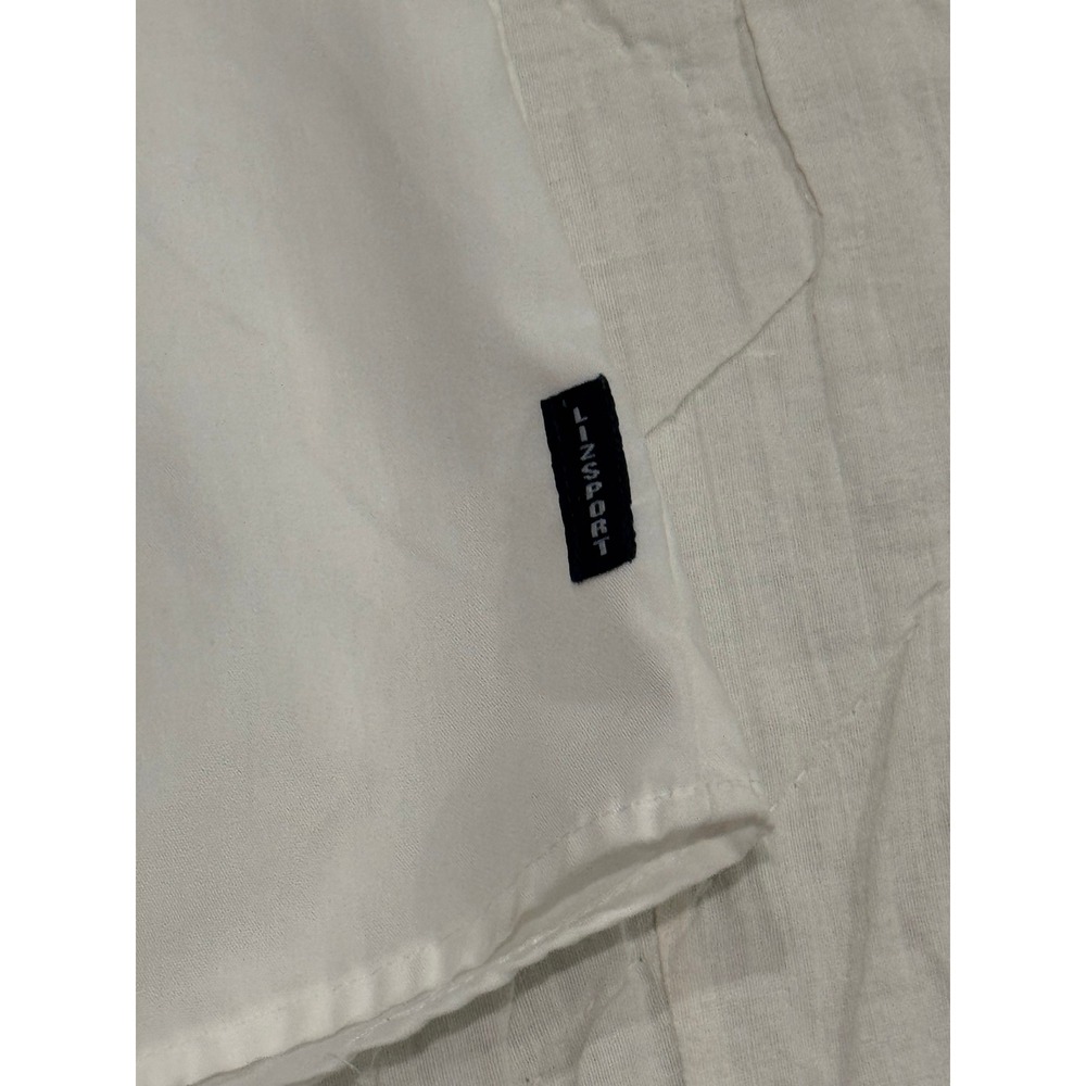 Liz Claiborne Lizsport Womens White Cotton Button Down Shirt Crest Logo Size M - Picture 2 of 5